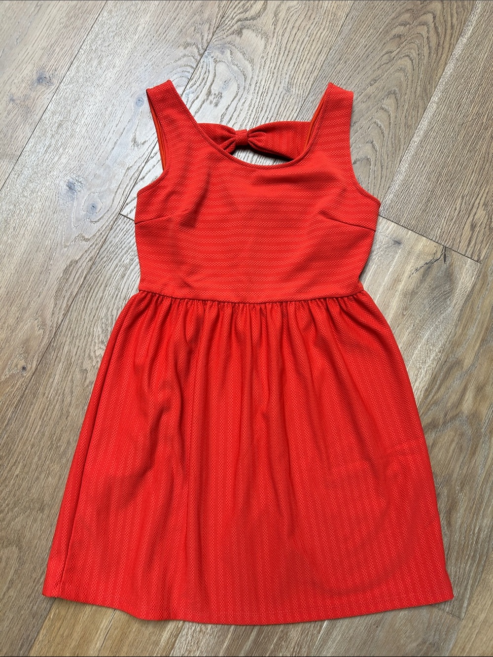 Soprano Orange Sleeveless Knot-Back Mini Dress